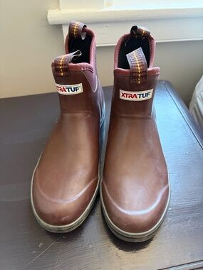 XTRATUF Women's Brown Slip-On Rain & Snow Ankle Boots